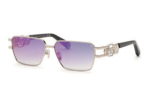 PHILIPP PLEIN SUN SPP210M Sunglasses PALLADIUM W SMOKE/VIOLET (579V 59mm